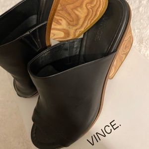 Vince Tilda Wooden Heel Mule